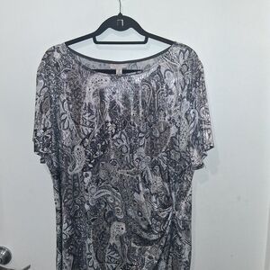 CB Women's Elegant Black and Gray Blouse